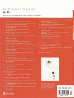 Back cover of Performance Research: Volume 26 Issue 7 - On Air